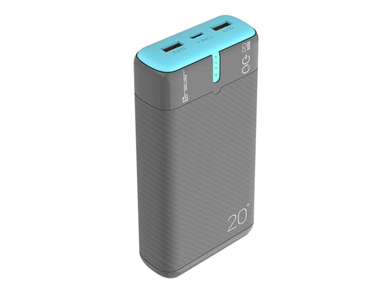 Tracer EnerGen - Powerbank - 20000 mAh - 37 Wh - 22,5 Watt - 3 A - PD, QC 3.0 - 3 lähtöliitäntää (2 x USB, USB-C)