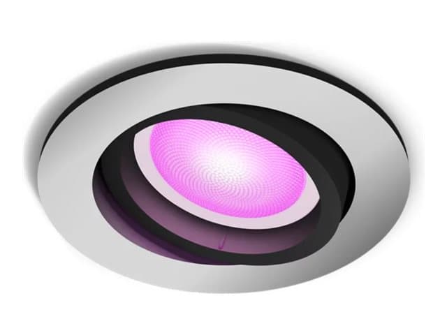 Philips Hue White and Color Ambiance Centura - Upotettu kohdevalo - LED-spottilamppu - GU10 - 4.2 W - luokka E - 16 miljoonaa väriä / lämpimästä viileään valkoiseen valoon - 2000-6500 K - pyöreä - alumiini
