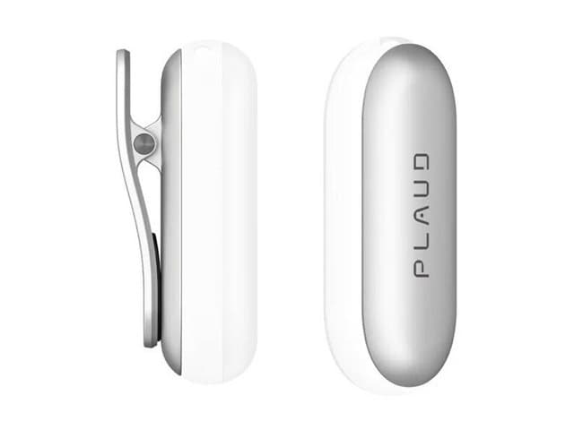 PLAUD NotePin Clamp & Magnetic Pin for safe and hands-free all-day use - Lunar Silver