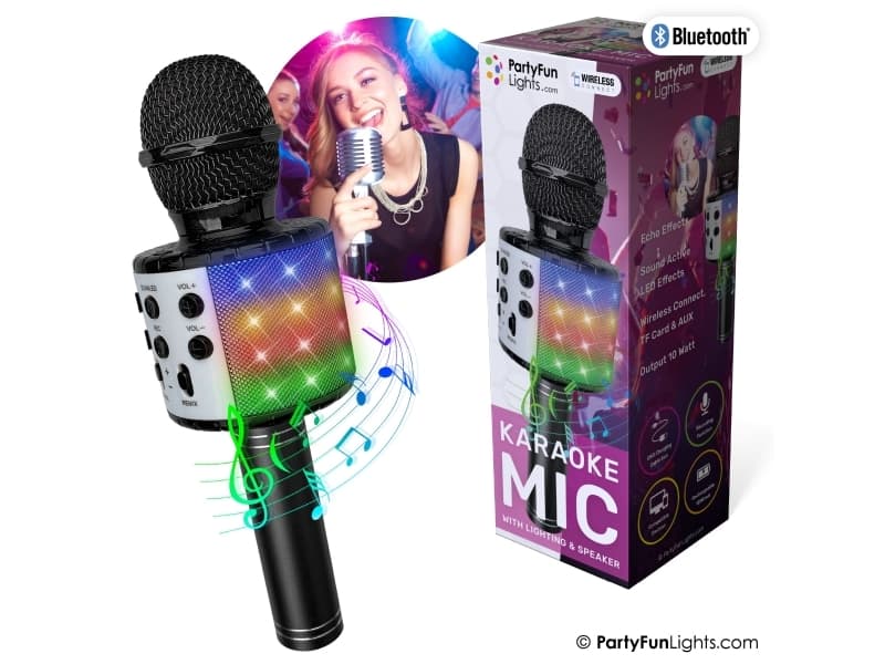 Karaokemikrofoni kaiuttimella - Musta