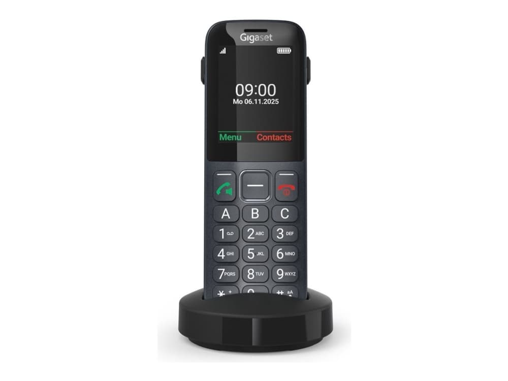 Gigaset Comfort 600 SIM, Perusmalli, Yksittäinen SIM, 6,1 cm (2.4), Bluetooth, 1000 mAh, musta, Harmaa
