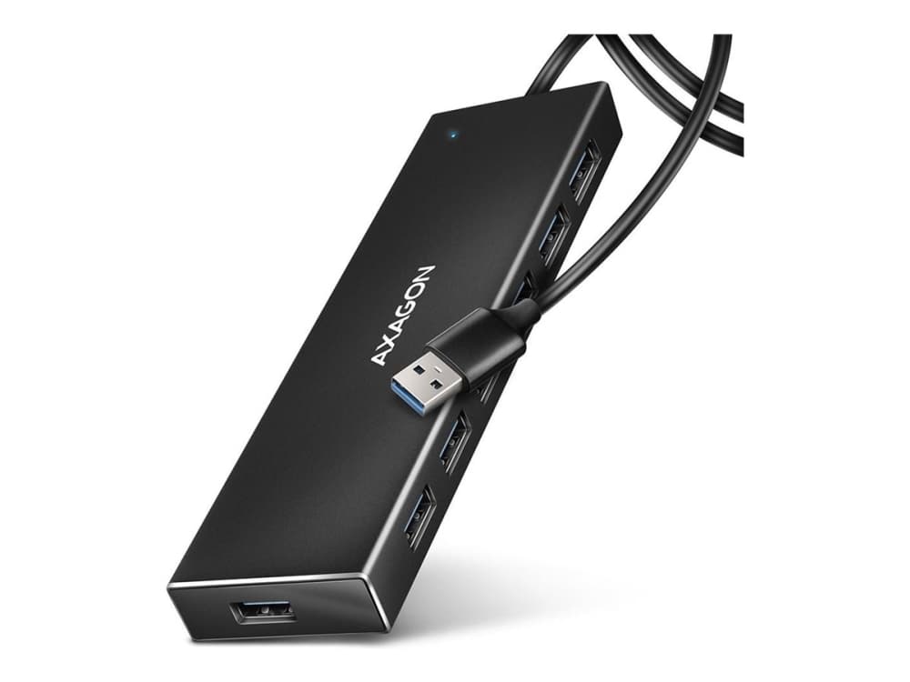 AXAGON HUE-F7A USB-keskitin, 7x USB 3.2 Gen 1, ulkoinen virtalähde - 1m