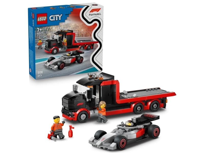 LEGO City 60493 F1-kuljetusauto ja Audi F1 ‑kilpa-auto
