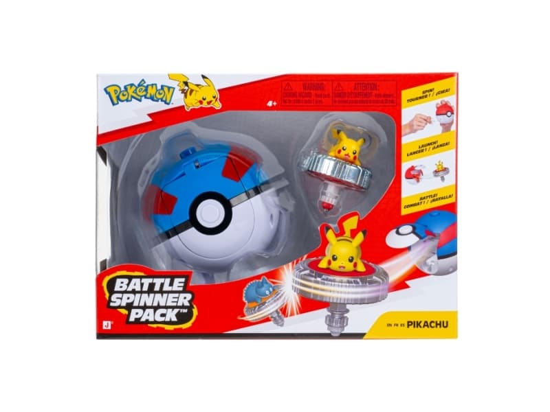Pokémonfigur POKEMON BATTLE SPINNER Pikachu med Great Ball