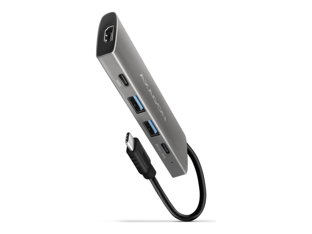 AXAGON HMC-5G21, USB 10Gb/s keskittimen, 2x USB-A, 2x USB-C, HDMI 4k/30, PD 60W, USB-C kaapeli 13cm