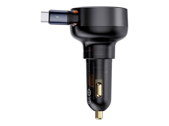 Baseus Enjoyment Pro -autolaturi USB-C-kaapelilla, 60W (musta)