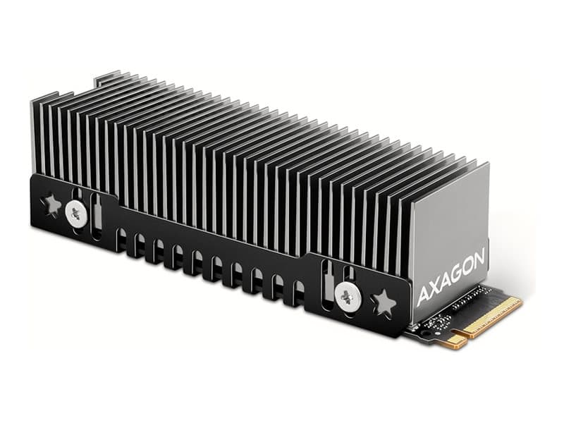 Axagon CLR-M2XT M.2 SSD Passivkühler Aluminium - 2280, Jäähdytyslevy/jäähdytin, musta, Harmaa