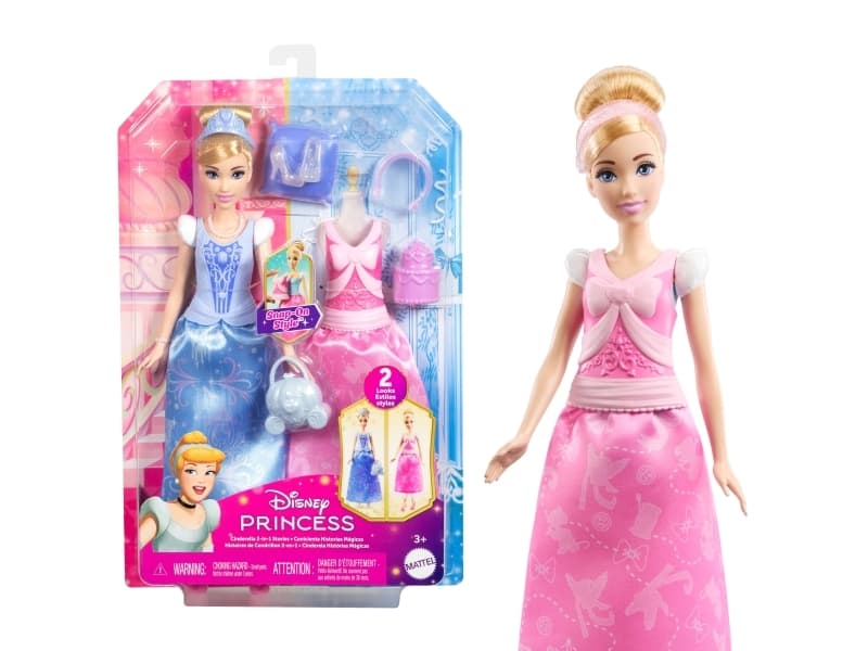 Disney Princess 2-in-1 Stories Tuhkimo-nukke, Muotinukke, Naaras, 3 vuosi/vuosia, Poika/tyttö, 293 mm, 40 g