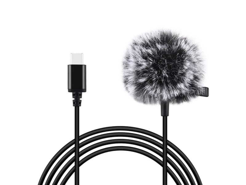 Puluz mikrofonin solmimisliitin kiinnikkeellä 1.5m USB-C PU425
