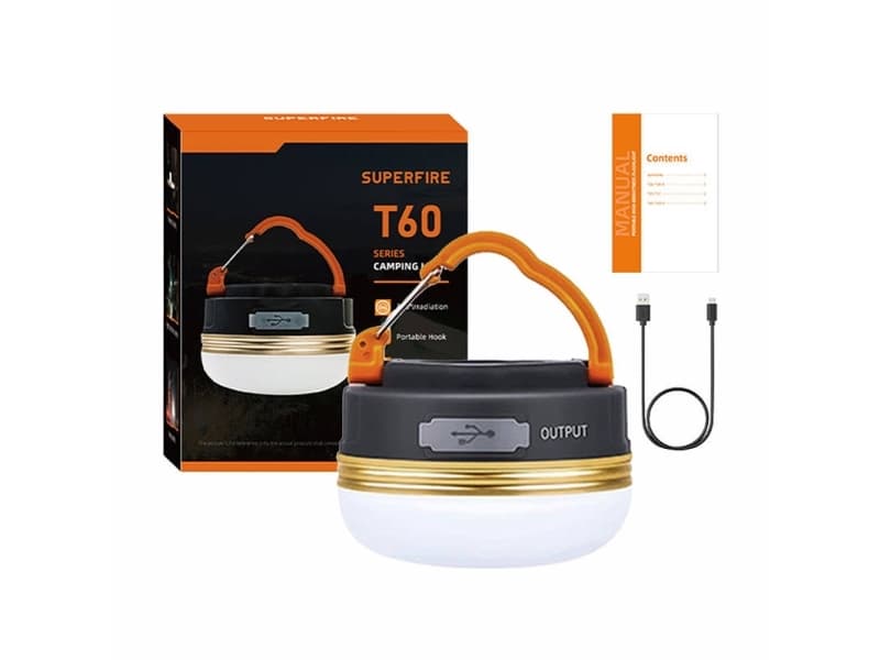 Superfire Lampa kempingowa Superfire T60, 2.5W, 1000mAh
