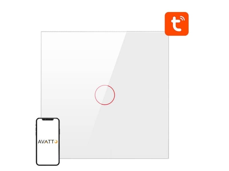 ZigBee Avatto Touch Switch ZTS02-EU-W1 Single TUYA (valkoinen)
