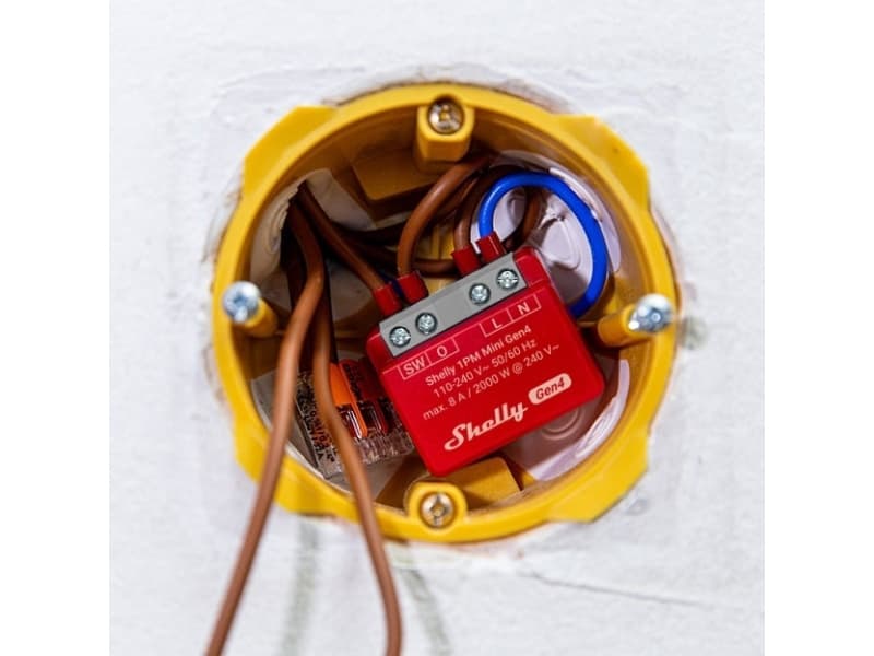 Shelly 1PM Mini Gen4 2-pack - WiFI &amp Zigbee rele tehonmittauksella (230VAC)