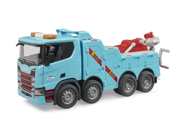 BRUDER Scania Super 560R, Nosturikuorma-auto, 4 vuotta, akryylinitriilibutadieenistyreeni, musta, sininen, punainen, hopea