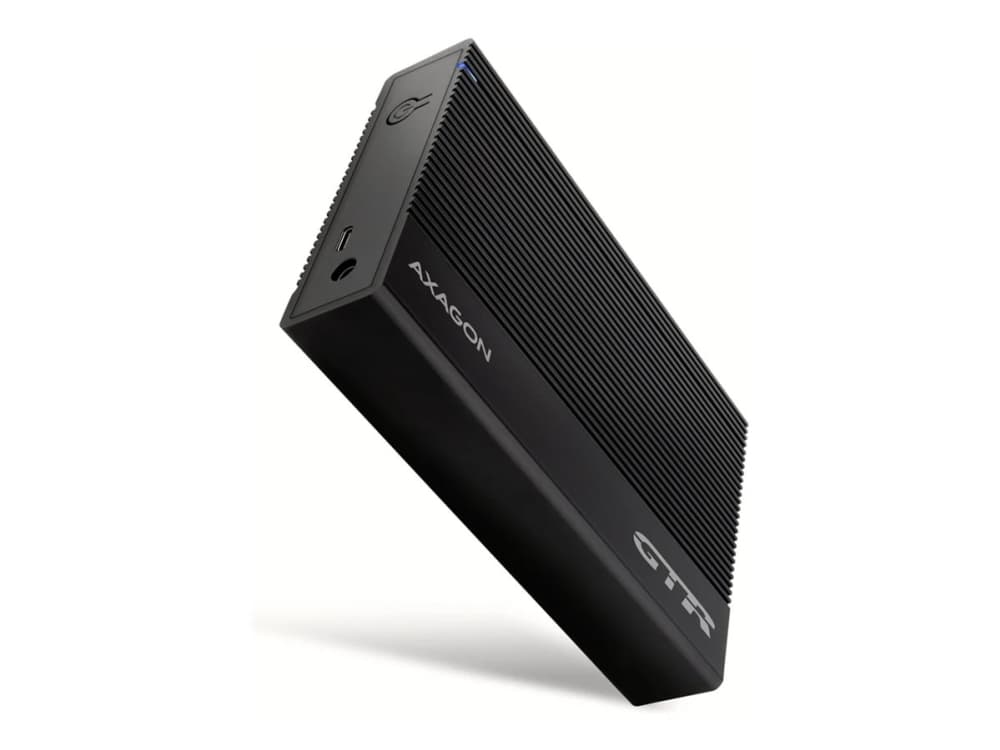 AXAGON EE35-GTR USB-C 3.2 Gen 1 - SATA 6G, 3,5 ulkoinen kiintolevykotelo, kylkipintainen - musta