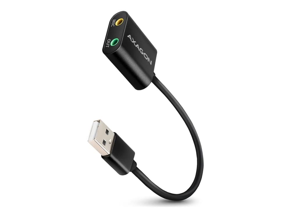 ADA-12 USB 2.0 48kHz/16-bittinen ulkoinen stereoäänikortti, metallia, USB-A-kaapeli 15 cm