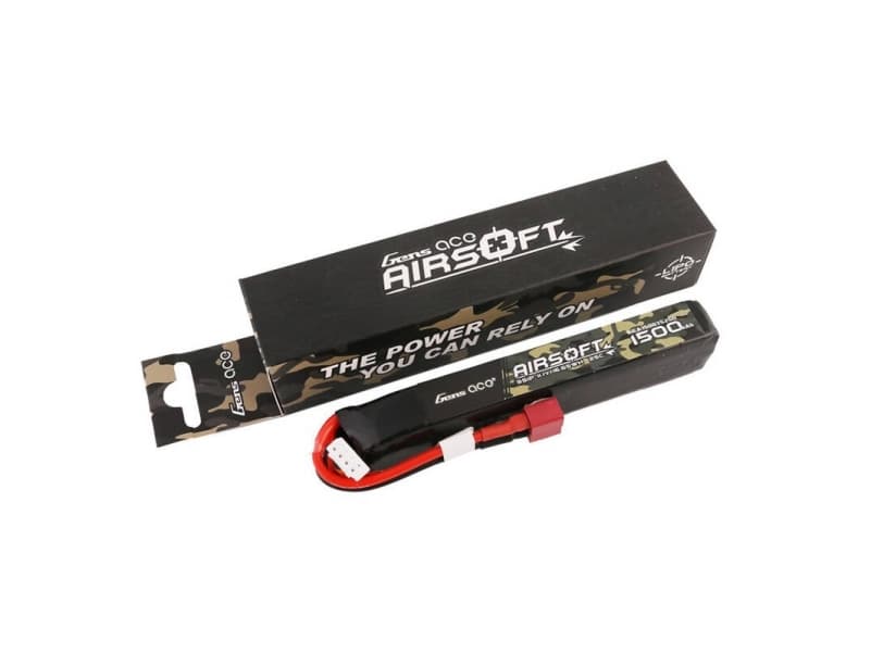 Akku Gens ässä 25C 1500mAh 3S1P 11.1V Airsoft Gun Lipo T-pistokkeen kanssa