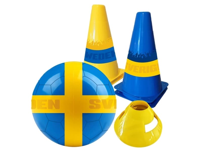 Fotbollsset SVERIGE - Boll och Koner