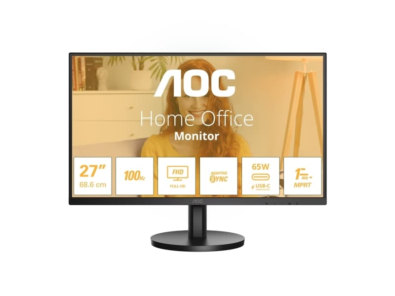 AOC 27B3CA2, 68,6 cm (27), 1920 x 1080 pikseliä, Full HD, LED, 4 ms, musta