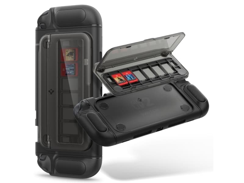 Spigen Snap Switch, Suojus, Nintendo, musta, Termoplastinen polyuretaani (TPU), Polykarbonaatti (PC), Nintendo Switch 2