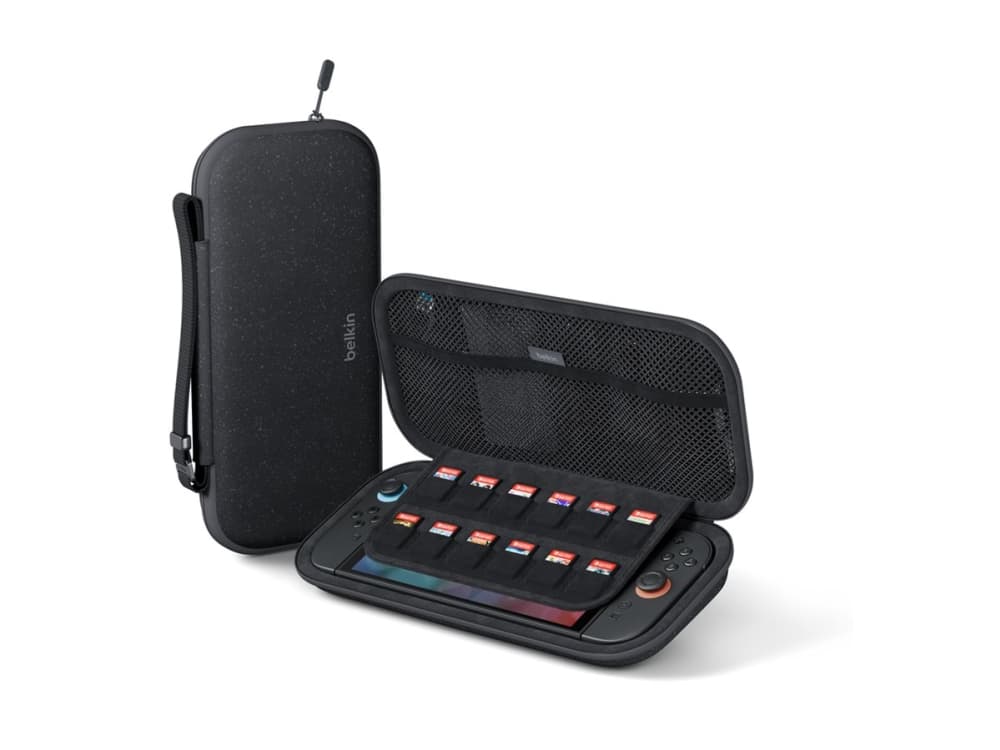 Belkin ENA002HQCH, Hardshell case -kotelo, Nintendo, musta, Nintendo Switch 2, Vetoketju, 145 mm