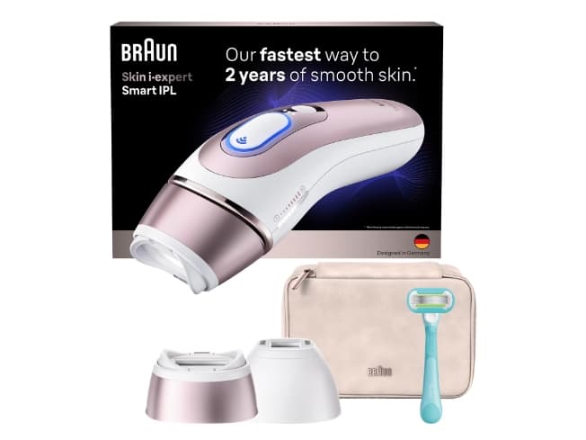 Braun Skin i expert, IPL-valoimpulssi, Ruusukulta, Valkoinen, AC, 100 - 240 V, 50/60 Hz, 70 mm