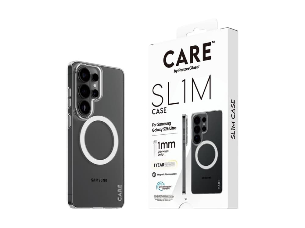 PanzerGlass CARE™ by ® SL1M Case Transparent w. Qi Samsung Galaxy S26 Ultra, Suojus, Samsung, Samsung - Galaxy S26 Ultra, 17,5 cm (6.9), Läpinäkyvä