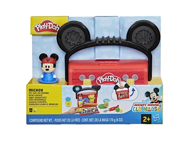 Play-Doh Disney Junior Mickey On-the-Go Garage -leikkisetti, 2 vuosi/vuosia, Akryylinitriilibutadieenistyreeni (ABS), Polypropeeni (PP), Polyeteeni, 7 kpl