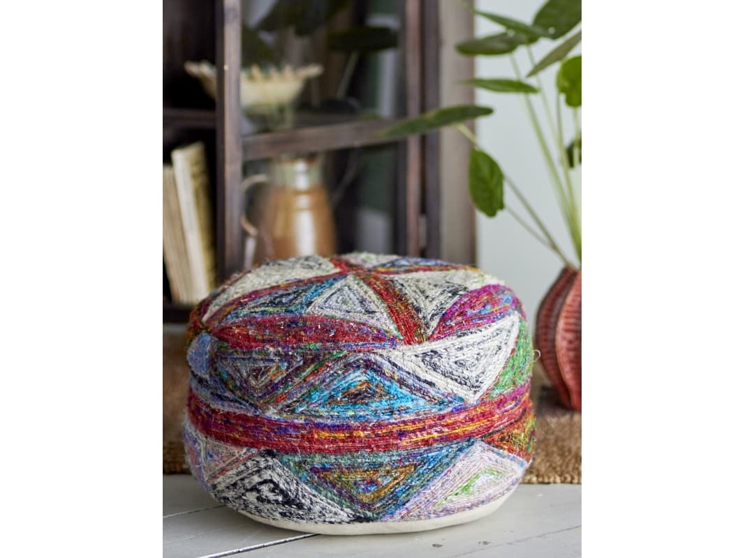 Bloomingville CREATIVE COLLECTION Torano puff, flerfärgad, bomull