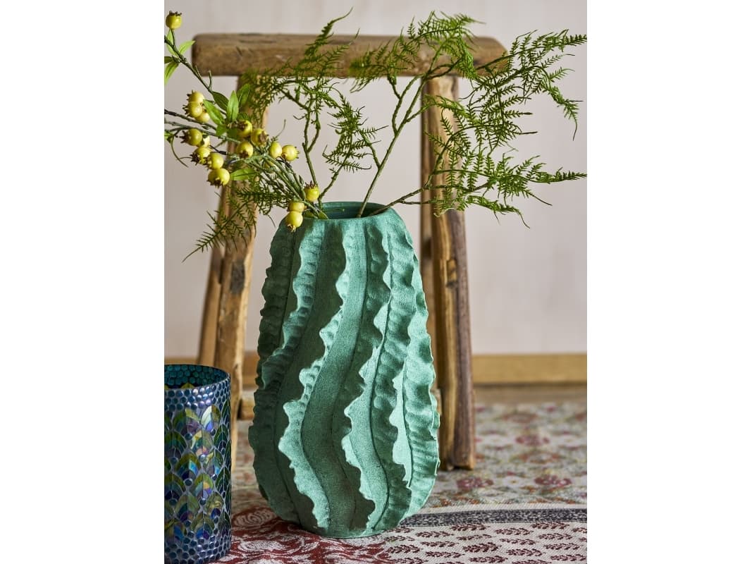 CREATIVE COLLECTION Natika Deko Vase, Grøn, Terrakotta