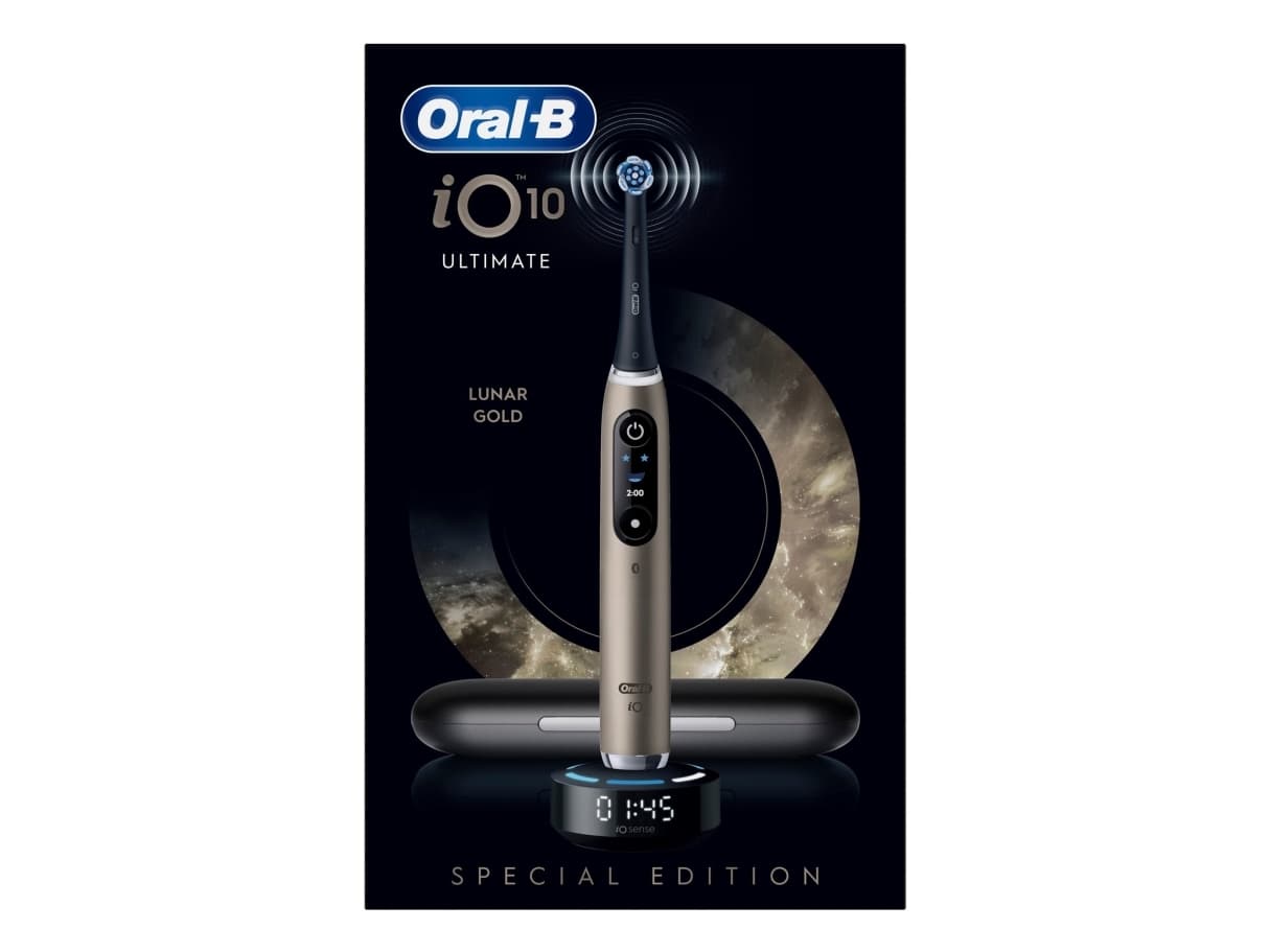 Oral-B iO Series 10 17398125, Aikuinen, Värisevä hammasharja, Herkkä, Valkaisu, Ienhoito, Syväpuhdistus, Tongue care, Päivittäinen käyttö, Älykäs, Musta, 2 min, Musta