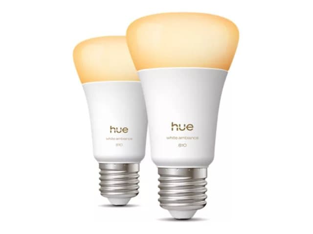 Philips Hue White ambiance - LED-lamppu - muoto: A60 - E27 - 6 W (samanlainen 60 W) - luokka D - lämmin - viileä valkoinen valo - 1000 - 20000 K (pakkaus sisältää 2)