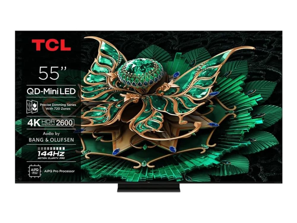 TCL 55C7K, 139,7 cm (55), 3840 x 2160 pikseliä, QD-Mini LED, Älytelevisio, Wi-Fi, Metallinen