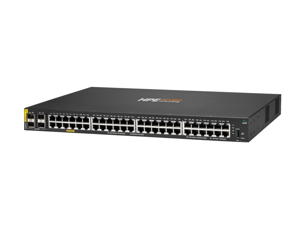 Aruba 6000 48G Class4 PoE 4SFP 370W, Hallittu, L3, Gigabit Ethernet (10/100/1000), Power over Ethernet -tuki, Telineasennus, 1U