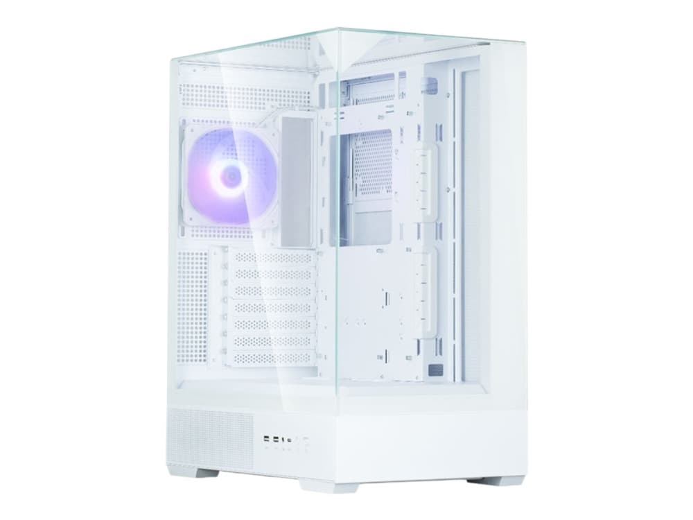 Zalman P40 Prism White, Midi Tower, PC, Valkoinen, ATX, mikro ATX, Mini-ITX, Muovi, Terästä, Karkaistu lasi, Multi