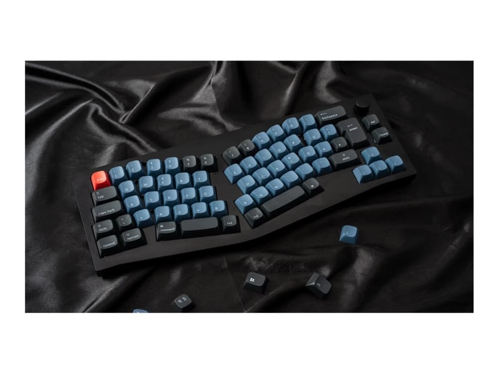 Keychron Q8 - Näppäimistö - QMK, mukautettu mekaaninen, Alice-asettelu - 65% - baggrundsbelysning - USB-C - QWERTY - Nordisk - tastkontakt: Gateron G Pro Red (Hot-swappable) - carbon-sortti