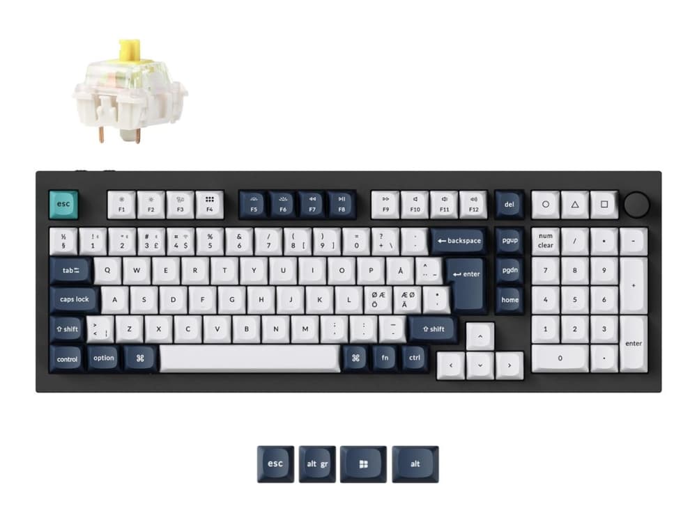 Keychron Q5 MAX 96% knob trådlöst tri-mode QMK/VIA Gateron Jupiter Banana switch Carbon Black