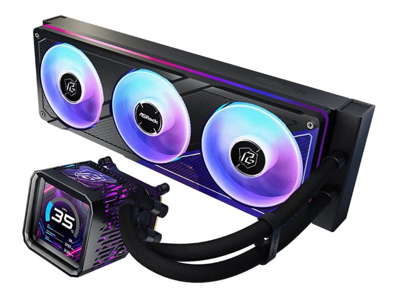 Asrock Phantom Gaming 360 LCD, Nestejäähdytyspakkaus, 12 cm, 2400 RPM, Musta