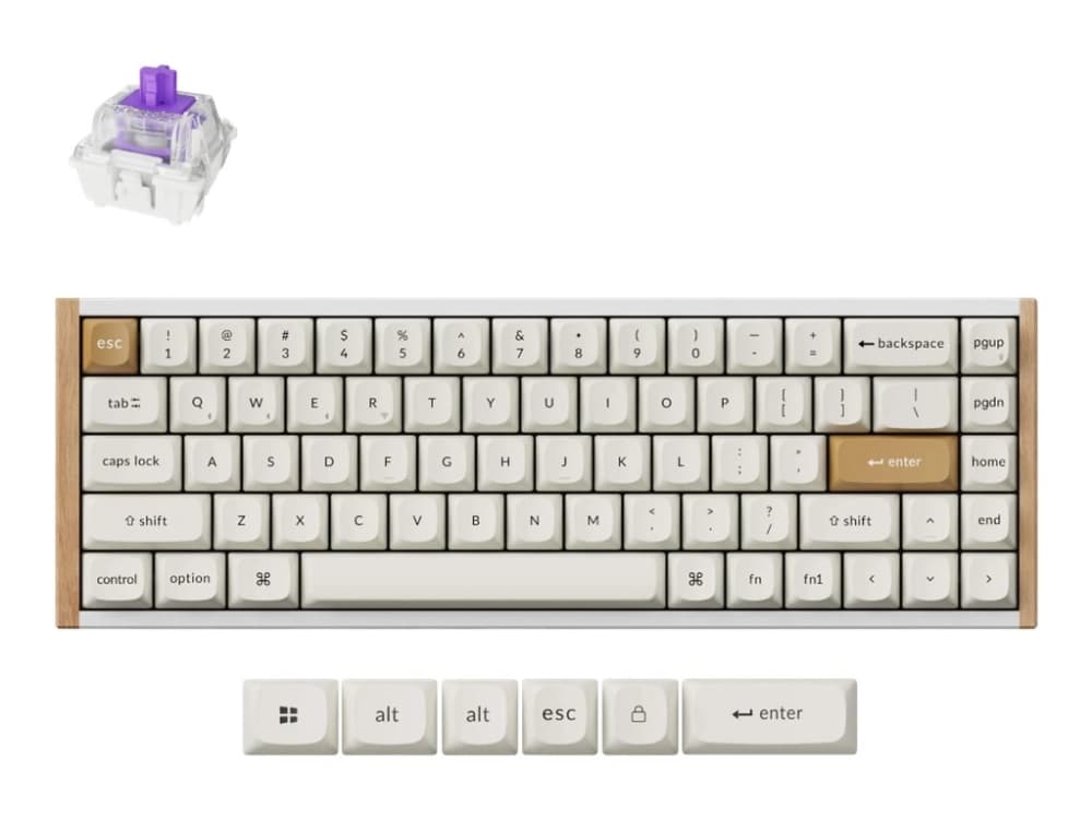 Keychron K6 HE SE 65% gaming keyboard, white/wood