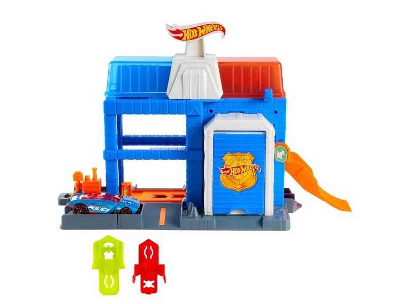 Hot Wheels City Downtown Police Tower, Ajoneuvo ja ratasetti, 3 vuosi/vuosia, Muovi, Monivärinen