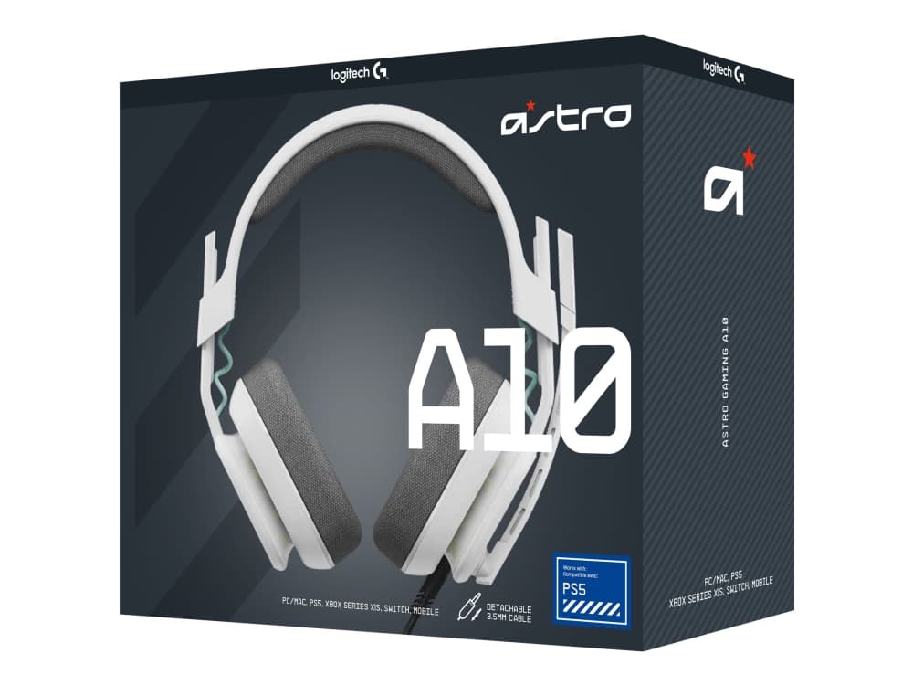 ASTRO Gaming A10 Gen 2 - Kuulokkeet - täysikokoiset - langalliset - 3,5 mm:n liitin - valkoinen