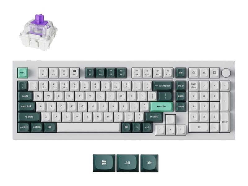 Keychron Q5 HE - Näppäimistö - QMK custom, täysin koottu nuppi, Hall Effect - 96% - taustavalaistu - langaton - USB-C, 2.4 GHz, Bluetooth 5.2 - QWERTY - pohjoismainen - näppäinkytkin: Gateron Double-Rail Magnetic Nebula(Hot-swapable) - hiilimusta - hiilimusta