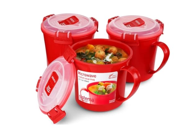Sistema 656 ml medium soup mug 3-pack