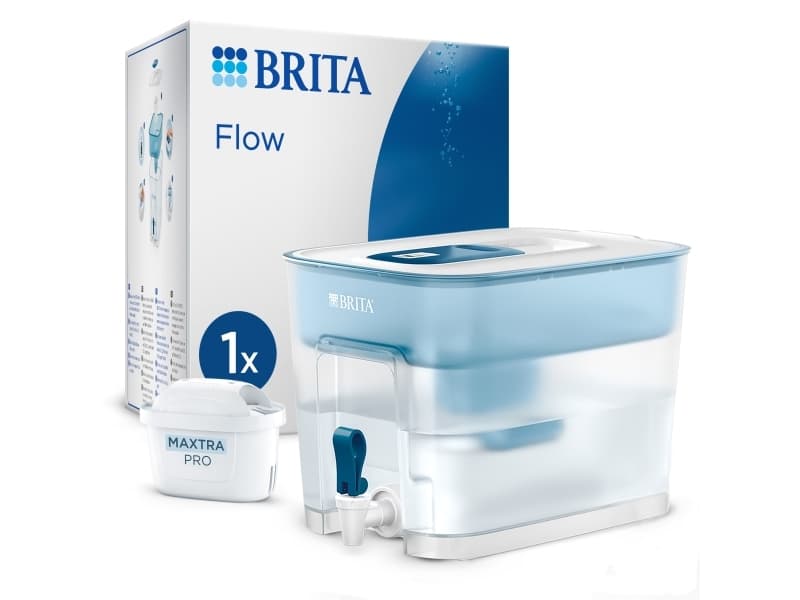 Brita Flow Basic Blue MX PRO, Annostelijan vesisuodatin, 8,2 L, Sininen, Läpinäkyvä