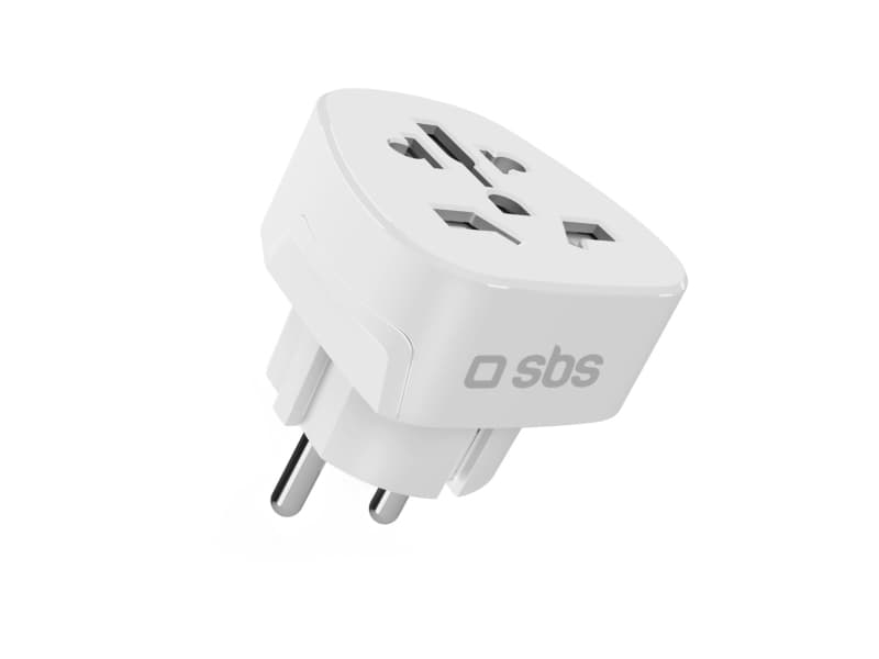 SBS Shucko/EU-matkasovitin - yleismaailmallinen - valkoinen