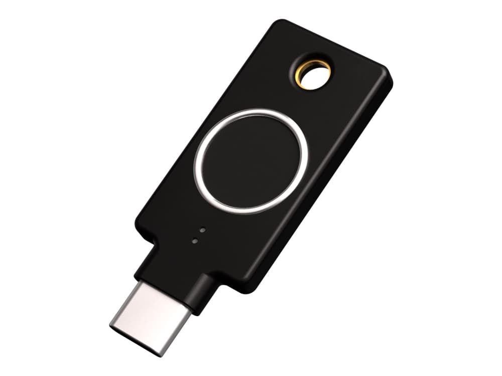 Yubico YubiKey C Bio FIDO Edition, Windows, macOS, Chrome OS, Linux, Musta, Google account,Microsoft account,Salesforce.com, FIDO HID device, ECC p256, USB