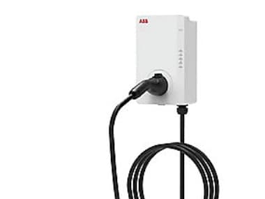 ABB Terra AC -latausasema W22-G5-R-C-V2-0 seinälaatikko, tyyppi 2, 22 kW, 5 m kaapeli, 3-vaiheinen/32A virtalähde, Bluetooth, Wi-Fi, Ethernet, RFID-lukija, GSM/4G-modeemi