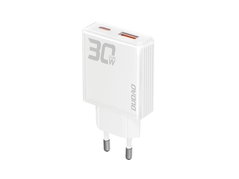Dudao Laturi GaN Dudao A30EU 30W USB-A / USB-C verkkolaturi - valkoinen