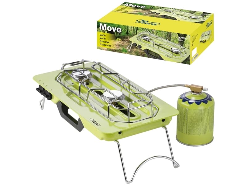 MOVE camping stove 2 burners for gas cartridges + adjustable burner 4.6kW