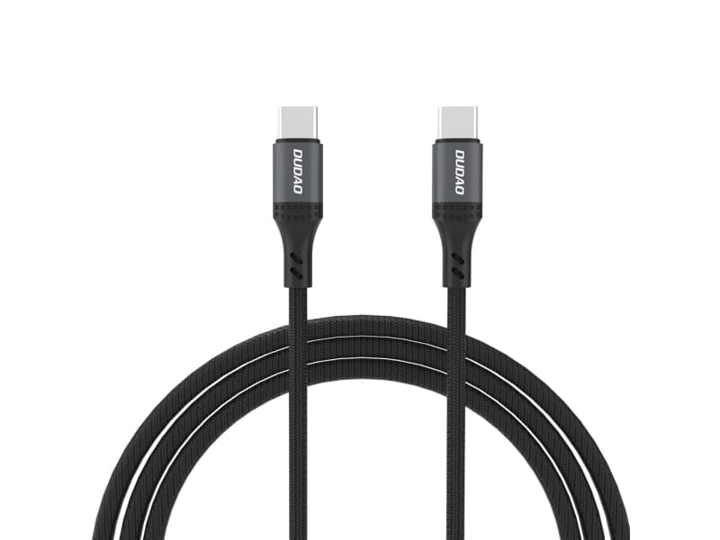Dudao USB-kaapeli Dudao L3CC USB-C - USB-C 60W 2m punottu kaapeli - musta