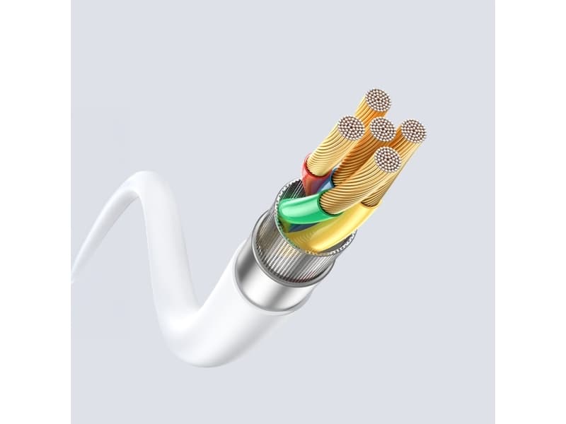 Dudao USB-kaapeli Dudao L25ST 5 A USB-A - USB-C kaapeli pehmeällä silikonipunoksella 1 m - valkoinen